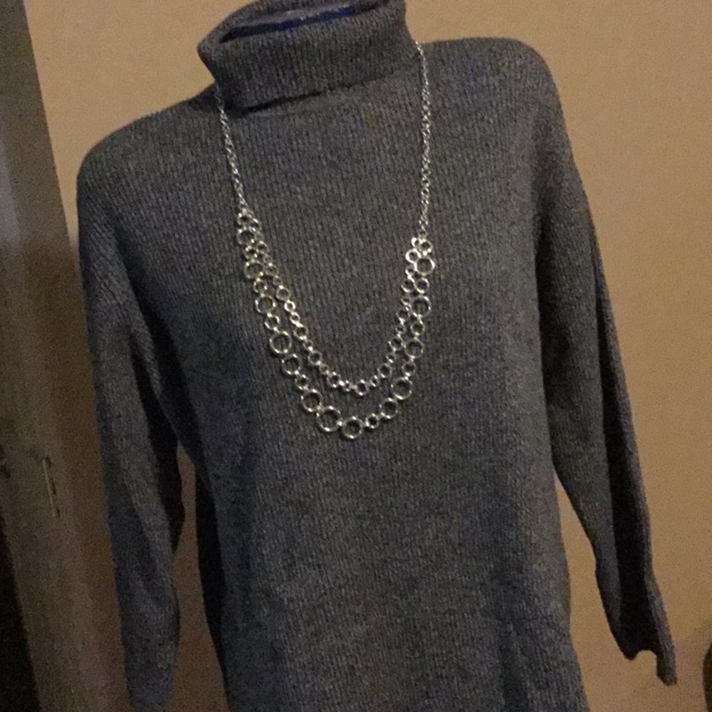 Grey turtleneck sweater